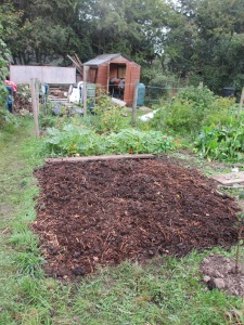 Manure spread, waiting to be dug in before planting